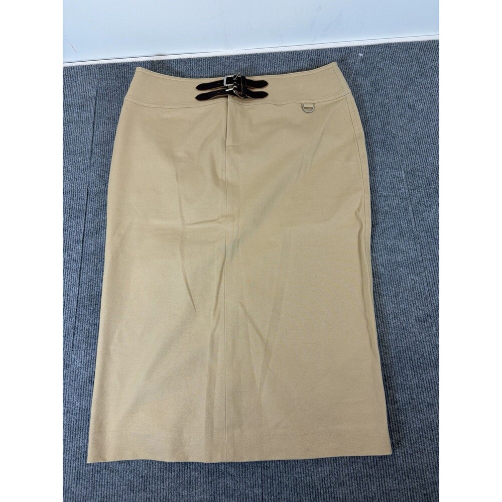 Lauren Ralph Lauren Skirt Green Tag Khaki Size 8 Womens EUC Buckles